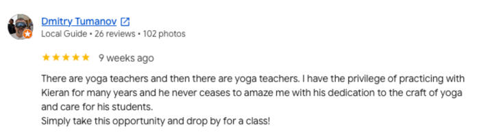 Dmitry Tumanov Google Review